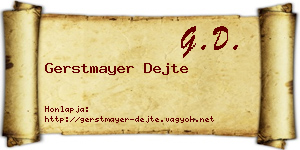 Gerstmayer Dejte névjegykártya